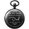 TREEWETO Orologio da tasca da uomo con incisione personalizzata al quarzo da figlia bambino a padre padre inciso con catena, Nero , maschio