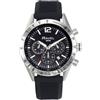 Ravel Pro - Orologio Cronografo Rotondo in Acciaio Inossidabile con Data - 10ATM - Quarzo Analogico Giapponese - RPR-006M - Cinturino in Silicone Nero/Quadrante Nero