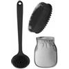 DAKLUNAR 3 scrubber in silicone, colore nero, spazzola per il corpo, spazzola per la schiena, spazzola per la schiena, spazzola per la doccia, spazzola per il corpo, spazzola per la schiena, spugna