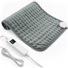 OneAmg Termoforo Elettrico Lombare, 30x60cm Termoforo Lombare Ricaricabile Con timer di 4 ore e 6 Livelli di Riscaldamento Spegnimento Automatico,Lavabile Cuscino Elettrico Riscaldante Grigio