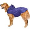 Voarge Impermeabile per cani, impermeabile per cani di medie e grandi dimensioni con cappuccio, poncho impermeabile per pioggia con striscia riflettente per cani di piccola taglia (6XL, blu)