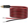 CERRXIAN Cavo terminale a crimpare per accendisigari da moto DIN maschio a femmina da 6,3 mm, 12 V, spina maschio europea di ricambio, 14 AWG, 6,3 mm femmina (2 m)