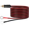 CERRXIAN Spina accendisigari DIN per moto, con fascio di cavi a anello O, spina europea da 12 V di ricambio, filo terminale stagnato 14 AWG (2 m)