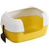 ＡＷＨＡＯ Lettiera Aperta, 48x25x29cm, Lettiera Semi Chiusa per Gatti, Articoli per Animali Domestici, Toilette per Gatto con Bordi Alti e Rimovibile, Scatola per Pulisci Gli Escrementi del Gatto, Giallo