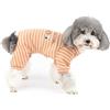 Zunea Pigiama per Cani Taglia Piccola in Morbido Cotone Vestiti Invernali per Cuccioli Spesse Cappotto a Righe Caldo Cotone Pullover Tutine Abbigliamento per Chihuahua Yorkshire Arancione XXL
