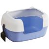 ＡＷＨＡＯ Lettiera Aperta, 48x25x29cm, Lettiera Semi Chiusa per Gatti, Articoli per Animali Domestici, Toilette per Gatto con Bordi Alti e Rimovibile, Scatola per Pulisci Gli Escrementi del Gatto, Blu