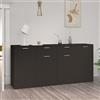 Festnight Credenza, Madia Soggiorno, Madie E Credenze, Madia Moderna, Credenza Cucina, Credenza Soggiorno, Nera 160x36x75 cm in Legno Multistrato