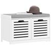 SoBuy Panca Scarpiera Ingresso con Seduta - Scarpiera Salvaspazio con Contenitore, Cassapanca Porta Scarpe Slim per Corridoio o Camera, Bianco, 71x34x43cm, Portata 120kg - FSR23-K-W