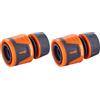GRIFEMA GE1201 Attacco Rapido per Tubo da 1/2 12,5 mm - 5/8 15 mm, Connettore Universale, Installazione Facile, Protezione Solare, Grigio - Arancione[Esclusiva Amazon] (Confezione da 2)