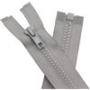 YaHoGa 2 chiusure lampo da 100 cm, in plastica, 5 mm, divisibile, chiusura lampo per giacche, colore grigio