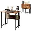 haiorjun Scrivania Pieghevole Salvaspazio con Ruote, Piccola Scrivania Computer con Portaoggetti, Tavolo Richiudibile per Casa e Ufficio, Design Industriale