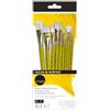 Daler Rowney Daler-Rowney Simply Pennelli Mix Media, Assortimento di capelli sintetici, manico corto, assortimento di 10 pennelli