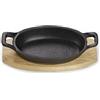 ECHTWERK Piatto da portata in ghisa, teglia con tagliere da portata, bistecchiera già cotta, adatto per forni, barbecue, barbecue e induzione, Small-Edition, Ø 14,2 x 8,5 cm