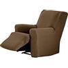 ECOMMERC3 | Fodera per poltrona con gambe insieme relax, elastica, in jacquard, colore marrone, misura unica, traspirante e anti usura, facile da mettere e rimuovere