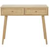HOME DECO FACTORY Console in Legno 2 Cassetti Ingresso e Salotto Beige | Legno, console, 2 cassetti, ingresso o salotto, design elegante e pratico, 100x81x29 cm, beige