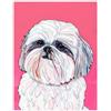 Artery8 Adorable Shih Tzu Dog Lover Vibrant Pink Portrait Living Room Large Wall Art Poster Print Thick Paper 18X24 Inch