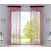 Gardinenbox Set di 2 tende a fili, altezza x larghezza 250 x 140 cm, colore rosso lurex con coulisse e nastro arricciato, adatte per aste per tende e binari per tende, divisorio a filo, 20303CN2
