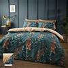 Catherine Lansfield Tropic Tiger Leaf - Set copripiumino singolo reversibile con federa, colore: Verde