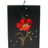 Dekohelden24 Candela di alta qualità con orchidea/candela di orchidea/vela/nero con fiore rosso/L/L/A: circa 9 x 5 x 12 cm.
