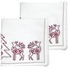 Ragged Rose Natalie, Cotone, Bianco/Rosso, 40 x 40 cm, 4 Pacco