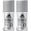 Adidas, PRO Invisible Deodorante Roll-on Anti-traspirante Uomo, 48 Ore di Protezione, Formula Vegana e Senza Alcol, 50ml (Confezione da 2)