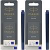 PARKER Quink Ricariche per Penne Stilografiche, Cartucce Lunghe, Blu, Confezione da 10