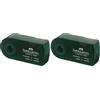 Faber-Castell 582800 - Temperamatite doppio 9000, colore: Verde (Confezione da 2)