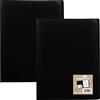 eco-eco Eco017x2 - Cartella portadocumenti in formato A4, 100% riciclata, con 20 tasche, copertina flessibile, colore: nero
