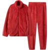 Generico Tuta Pile Donna Invernale da Casa Felpa Donna Pile Invernale Caldo Giacca da Camera Donna Invernale Corta Pile Senza Cappuccio e con Zip Giacche Invernale con Pile Tinta Unita Casual (RD1, XXL)