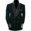 Qrkoda Uomo Giacca da Abito in Velluto Doppiopetto con Bottoni Floreali Blazer da Sposa Natale