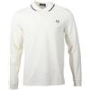 Fred Perry Polo a maniche lunghe da uomo - M3636, crema, 3XL