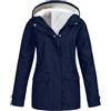 Generic Giacca Antipioggia in Peluche da Donna Felpe con Cappuccio Casual Giacche a Giacche da Viaggio a Maniche Lunghe Giacca E Pantaloni Eleganti Donna Taglie Forti (Navy, XXXL)