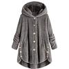 Generic Cappotto con cappuccio in pile fuzzy, giacca pelosa da donna invernale casual in pile giacca calda con tasche con cappuccio maglione in pelliccia sintetica pullover in pile Sherpa Outwear cappotti