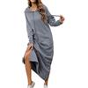tinbarry Abito in Felpa da Donna Vestito Lungo Invernale Abito con Cappuccio a Maniche Lunghe Causal Abito con Tasche Maxi Abito