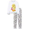 CERDÁ LIFE'S LITTLE MOMENTS Pigiama Abbinabile per Famiglia Invernale Titti Looney Tunes, 100% Cotone con Maglia a Maniche Lunghe e Pantalone Lungo Set, Bianco, 6 Anni Bambine e Ragazze