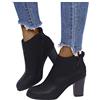 Kobilee Stivaletti Donna Scamosciati Autunnali Invernali Eleganti Anfibi Chunky Pelle Comode con Tacco Stivali Calzino Stivaletti Morbidi Cowboy Bassi Stringati Ankle Chelsea Boots