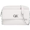Calvin Klein Donna Borsa a Tracolla Re-Lock Pocket con Chiusura con Lucchetto Girevole, Bianco (Lily White), Taglia Unica