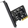 Bdukbduk Scheda USB PCIE Tipo C PCI-Express 4X Un USB 3.2 Gen 2X2 (20 Gbps) Chipset ASM3242 per 8/10/Linux