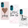 EuoDuo 3X Cover Compatibile con Motorola Moto G22 Custodie Morbido Trasparente Disegno Silicone Case Ultra Sottile TPU Protezione Antiurto Custodia - Marmo Love Girlboss