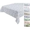 BEAUTEX Tovaglia in tela cerata, lavabile, rotonda, ovale, rettangolare, motivo e dimensioni a scelta (grigio Hawaii, rettangolare, 140 x 200 cm)
