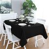 LivinEase Tovaglia Rettangolare 140 x 200 cm - Tovaglie Nero in Misto Cotone da 250 g/m² Ideale per Tavoli da 4 a 6 Posti - Tovaglia in Lino Ideale per la Tavola di Natale