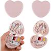 Cobee Kit da Cucito Portatile - 2 Pezzi Mini Kit per Riparazioni di Emergenza e Fai da Te - Custodia a Forma di Cuore con Aghi, Bottoni, Spilli - Essenziale per Viaggi