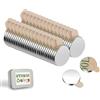 UTOMAG 60 Pezzi Magneti Adesivi Forti in Neodimio 8x1mm - Piccole Calamite Auto-adesive Rotonde per Frigorifero, Artigianato, Decorazioni, Schede Magnetiche, Scuola, Cucina e Ufficio