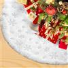 XIMEY Tappeto Albero di Natale 120cm bianco Copri Base Albero Natale, morbido Gonna Albero di Natale, Copri Albero di Natale per Decorazione Natalizia Invernale, Decorazioni Albero di Natale (Argento)