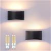 KICAAO 2 Pezzi Applique da Parete LED Moderno, Lampada da Parete Interno/Esterno con Lampadina G9 Sostituibile, 7W Luce Calda 3000K, Alluminio Nero Impermeabile IP65 per Ingresso Giardino