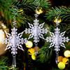 MELLIEX 8 Pezzi 3D Fiocchi di Neve per Albero di Natale, Bianco Decorazioni Albero di Natale, Acrilico