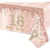 POPOYU Tovaglia 18° compleanno, oro rosa, 137 x 274 cm, tovaglia per donna