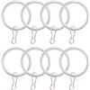 GIRASOLE HOME Anelli per Aste da Tenda in Ferro con Ganci Diametro 40/32mm Sezione 4mm 8 Pezzi (Bianco e Oro)