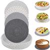 YHNDECO Sottopentola in Feltro 4 Pezzi Sottopiatto Sottotazza Sottopentola Nero Sottopentola Legno Set di Sottopentola Poggia Pentole Calde Sottopentola Rotondo Con Cestino per Tavolo e Mobili 20 cm