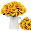 Xshelley 10 fasci di fiori artificiali del viole del pensiero per esterni, resistenti ai raggi UV, in seta, crisantemo selvatico, davanzale, veranda, casa, giardino, matrimonio, casa colonica,